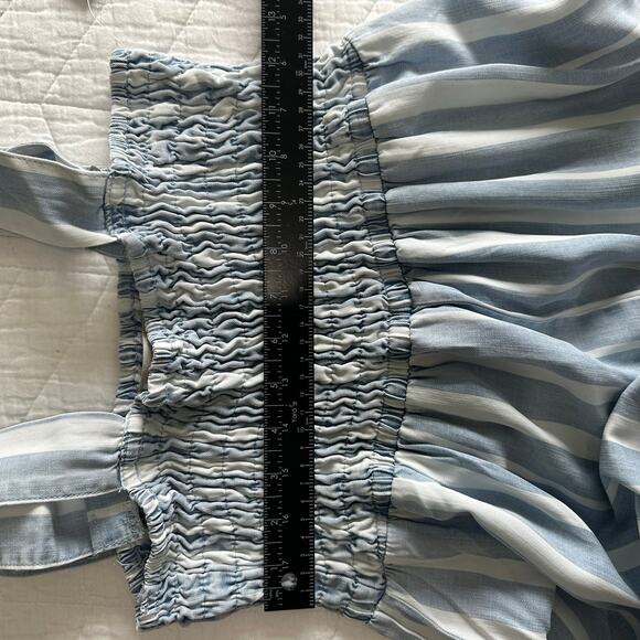 NWT Tractr Blue & White Striped Tencel Jumpsuit – Size 10 - Picture 9 of 11